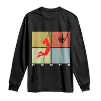 Hoops Life Long Sleeve Shirt Retro Basketball Dunk Silhouette - Wonder Print Shop