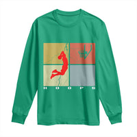 Hoops Life Long Sleeve Shirt Retro Basketball Dunk Silhouette - Wonder Print Shop