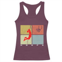 Hoops Life Racerback Tank Top Retro Basketball Dunk Silhouette - Wonder Print Shop