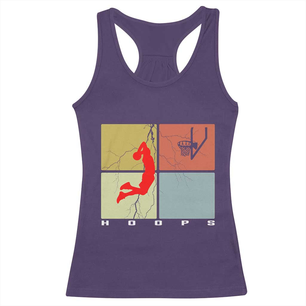 Hoops Life Racerback Tank Top Retro Basketball Dunk Silhouette - Wonder Print Shop