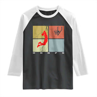 Hoops Life Raglan Shirt Retro Basketball Dunk Silhouette - Wonder Print Shop