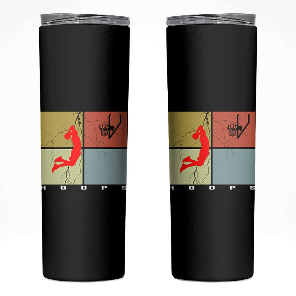 Hoops Life Skinny Tumbler Retro Basketball Dunk Silhouette