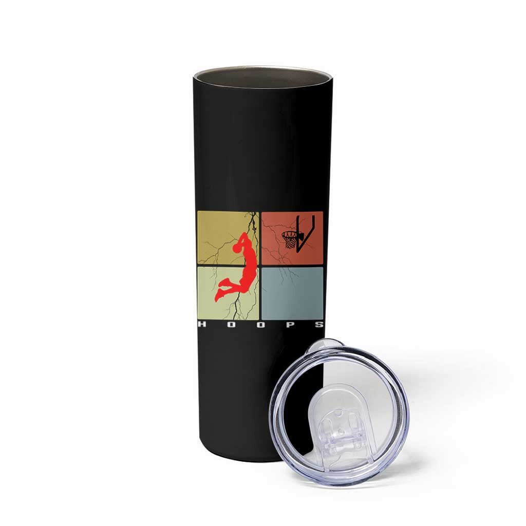 Hoops Life Skinny Tumbler Retro Basketball Dunk Silhouette