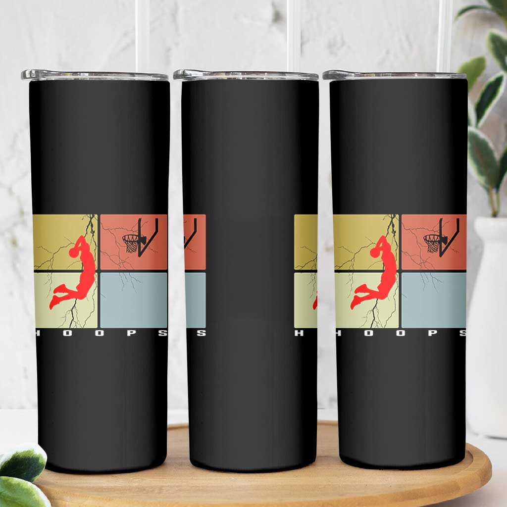 Hoops Life Skinny Tumbler Retro Basketball Dunk Silhouette