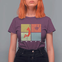 Hoops Life T Shirt For Women Retro Basketball Dunk Silhouette - Wonder Print Shop