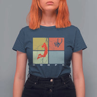 Hoops Life T Shirt For Women Retro Basketball Dunk Silhouette - Wonder Print Shop