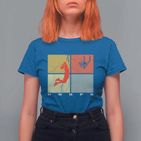 Hoops Life T Shirt For Women Retro Basketball Dunk Silhouette - Wonder Print Shop