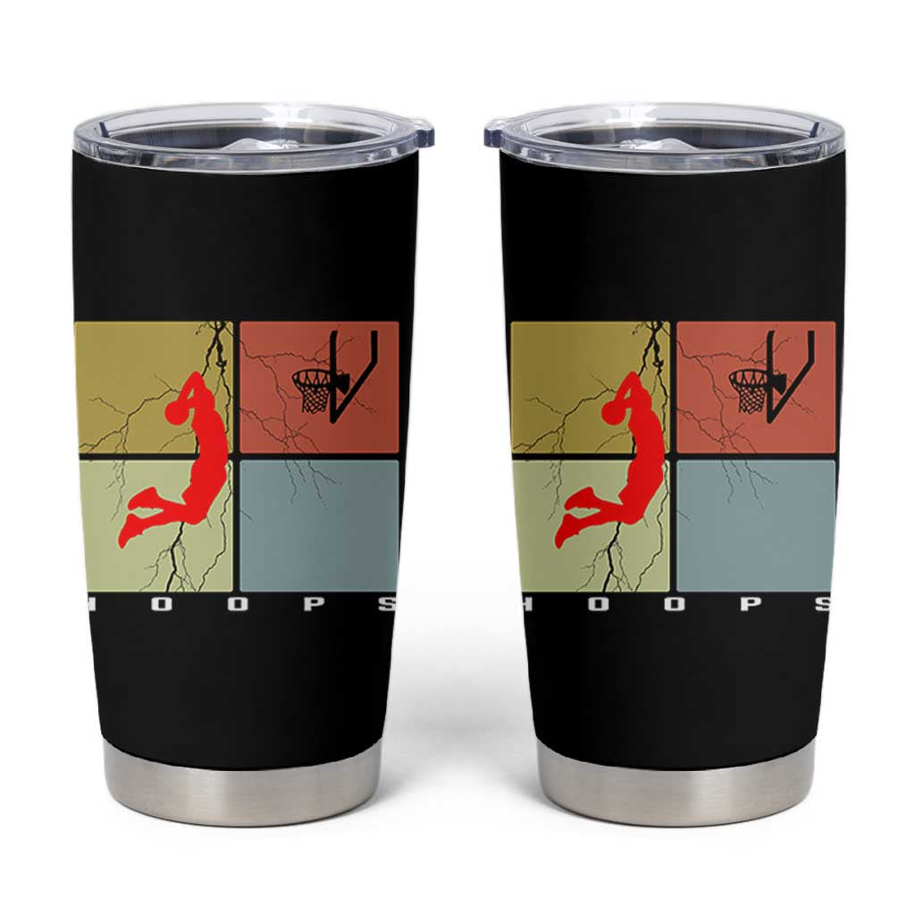 Hoops Life Tumbler Cup Retro Basketball Dunk Silhouette