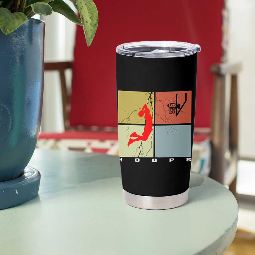 Hoops Life Tumbler Cup Retro Basketball Dunk Silhouette