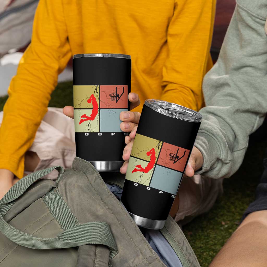 Hoops Life Tumbler Cup Retro Basketball Dunk Silhouette