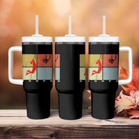 Hoops Life Tumbler With Handle Retro Basketball Dunk Silhouette