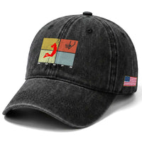 Hoops Life Washed Cotton Baseball Cap Retro Basketball Dunk Silhouette
