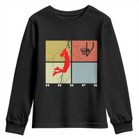 Hoops Life Youth Sweatshirt Retro Basketball Dunk Silhouette - Wonder Print Shop