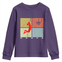 Hoops Life Youth Sweatshirt Retro Basketball Dunk Silhouette - Wonder Print Shop
