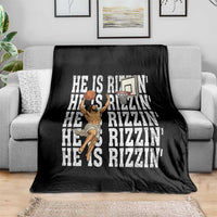 Christian Basketball Lover Throw Blanket He Is Rizzin Funny Gift - Wonder Print Shop