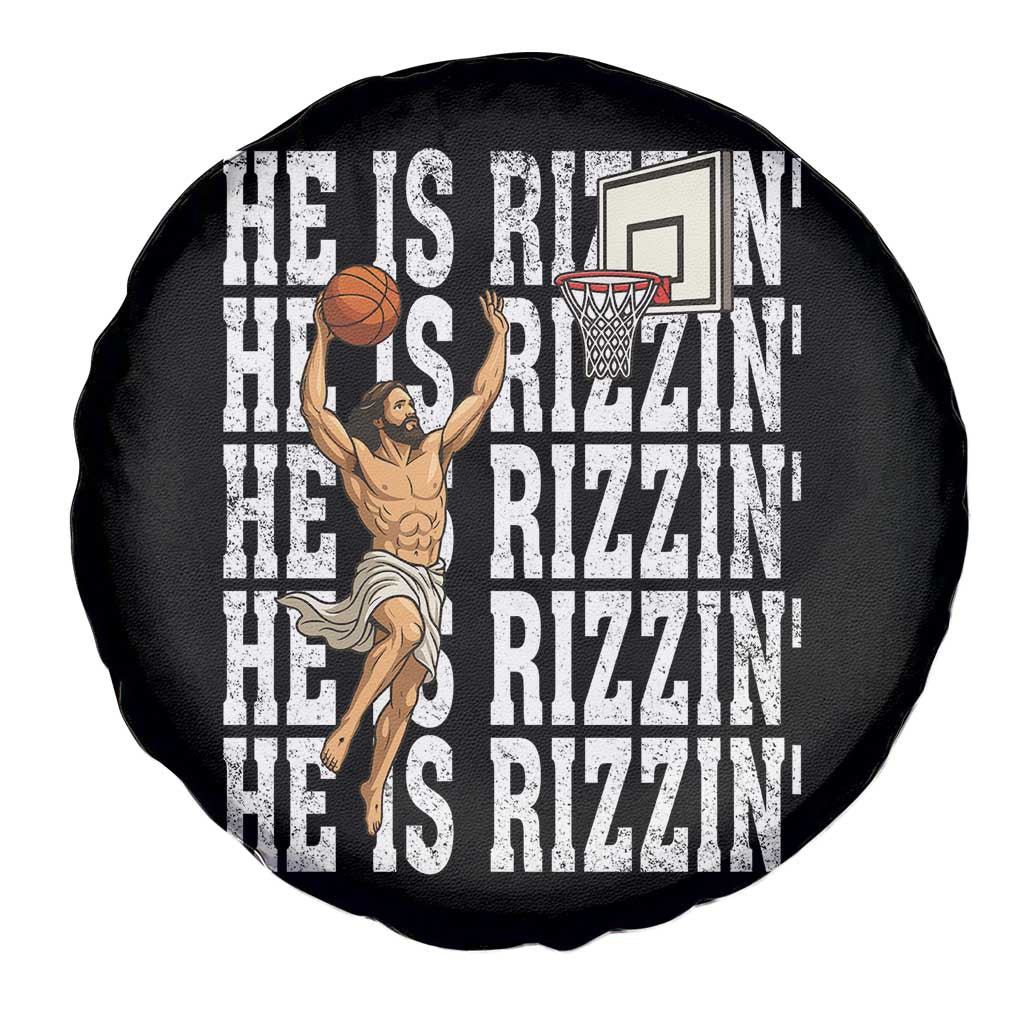 Christian Basketball Lover Spare Tire Cover He Is Rizzin Funny Gift - Wonder Print Shop
