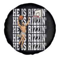 Christian Basketball Lover Spare Tire Cover He Is Rizzin Funny Gift - Wonder Print Shop