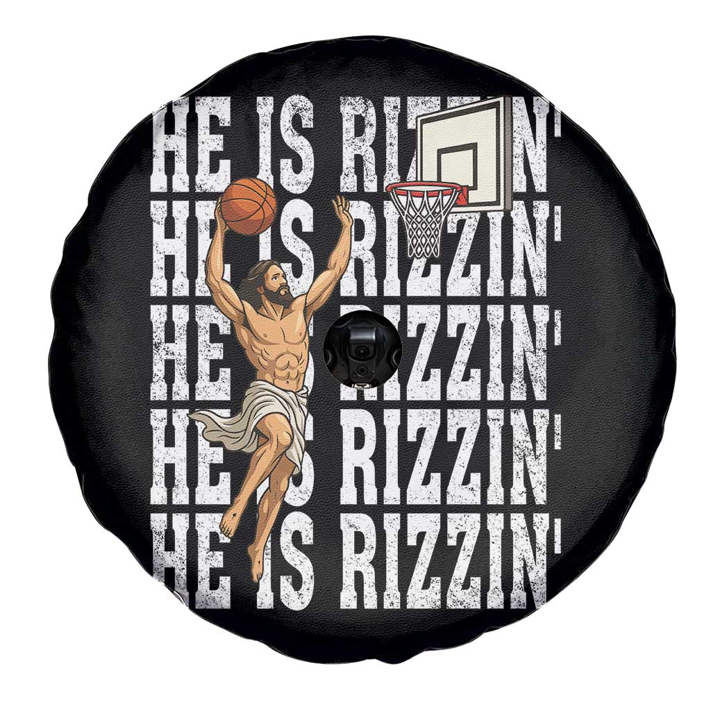 Christian Basketball Lover Spare Tire Cover He Is Rizzin Funny Gift - Wonder Print Shop