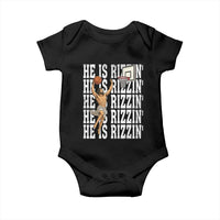 Christian Basketball Lover Baby Onesie He Is Rizzin Funny Gift - Wonder Print Shop