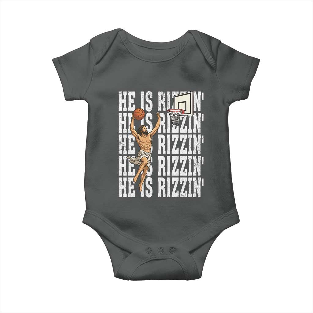 Christian Basketball Lover Baby Onesie He Is Rizzin Funny Gift - Wonder Print Shop