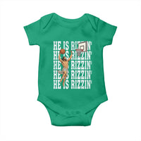 Christian Basketball Lover Baby Onesie He Is Rizzin Funny Gift - Wonder Print Shop