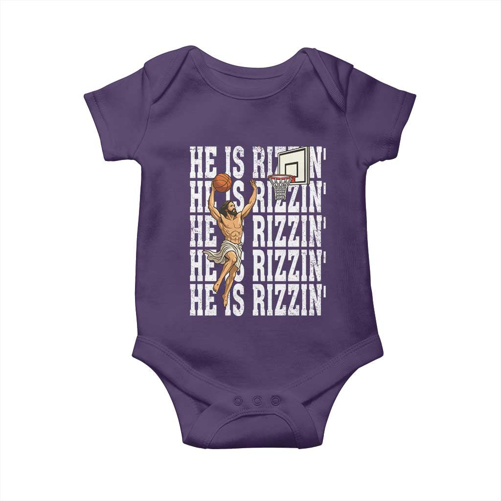 Christian Basketball Lover Baby Onesie He Is Rizzin Funny Gift - Wonder Print Shop
