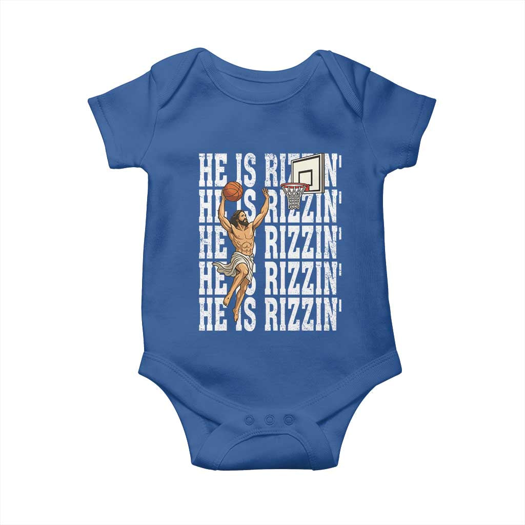 Christian Basketball Lover Baby Onesie He Is Rizzin Funny Gift - Wonder Print Shop
