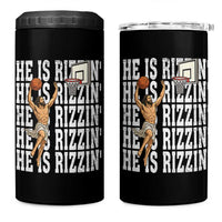 Christian Basketball Lover 4 in 1 Can Cooler Tumbler He Is Rizzin Funny Gift