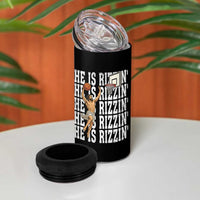 Christian Basketball Lover 4 in 1 Can Cooler Tumbler He Is Rizzin Funny Gift