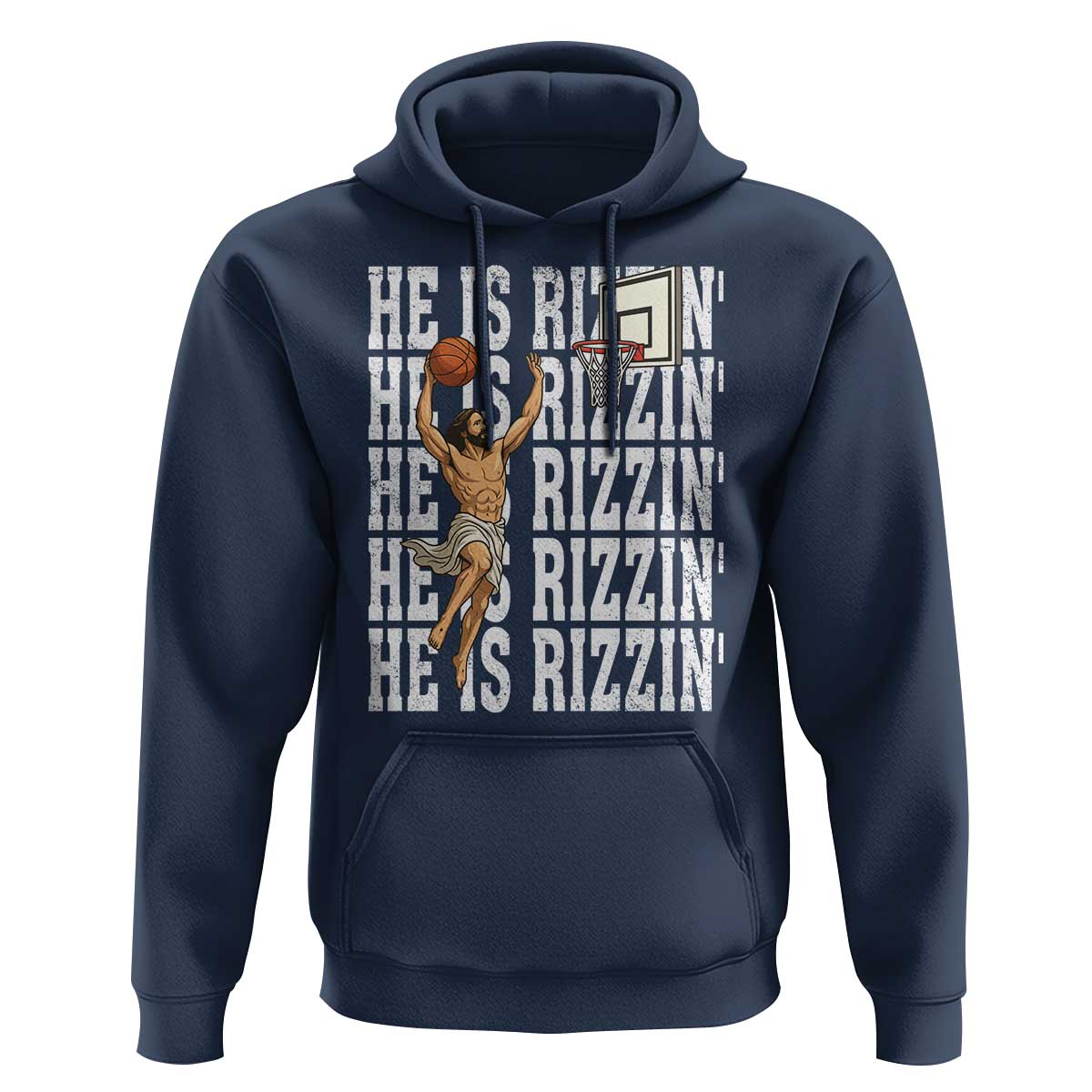 Christian Basketball Lover Hoodie He Is Rizzin Funny Gift - Wonder Print Shop