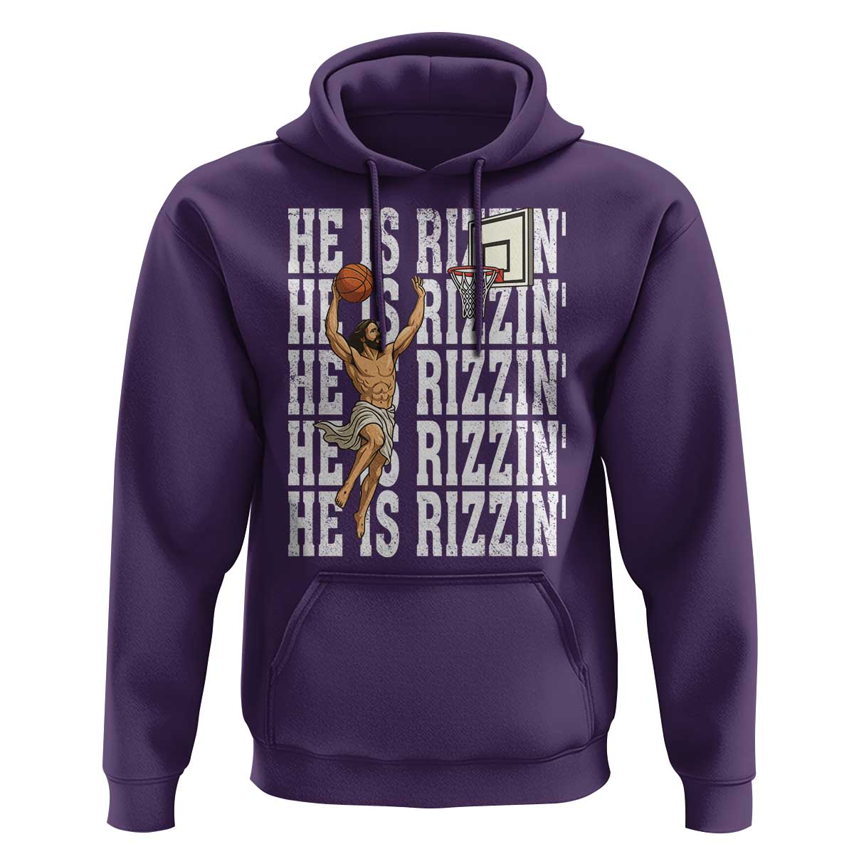 Christian Basketball Lover Hoodie He Is Rizzin Funny Gift - Wonder Print Shop