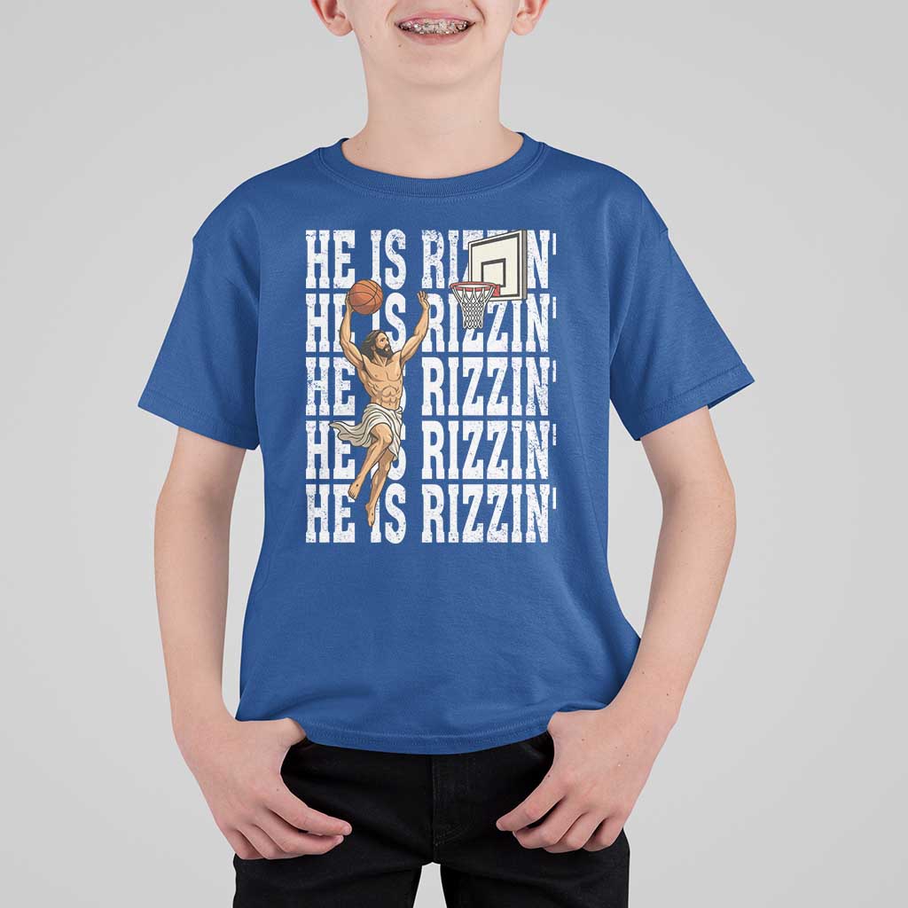 Christian Basketball Lover T Shirt For Kid He Is Rizzin Funny Gift - Wonder Print Shop