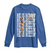 Christian Basketball Lover Long Sleeve Shirt He Is Rizzin Funny Gift - Wonder Print Shop