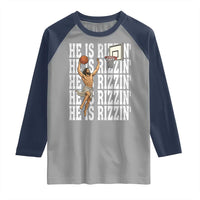 Christian Basketball Lover Raglan Shirt He Is Rizzin Funny Gift - Wonder Print Shop