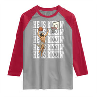 Christian Basketball Lover Raglan Shirt He Is Rizzin Funny Gift - Wonder Print Shop