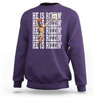 Christian Basketball Lover Sweatshirt He Is Rizzin Funny Gift - Wonder Print Shop