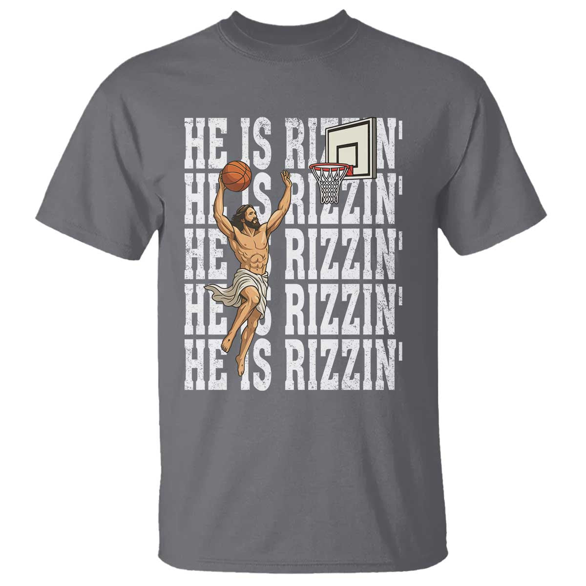 Christian Basketball Lover T Shirt He Is Rizzin Funny Gift - Wonder Print Shop