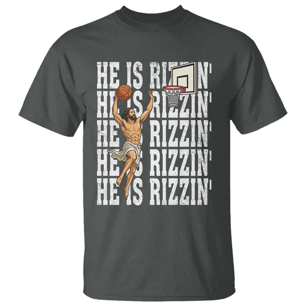 Christian Basketball Lover T Shirt He Is Rizzin Funny Gift - Wonder Print Shop