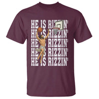 Christian Basketball Lover T Shirt He Is Rizzin Funny Gift - Wonder Print Shop