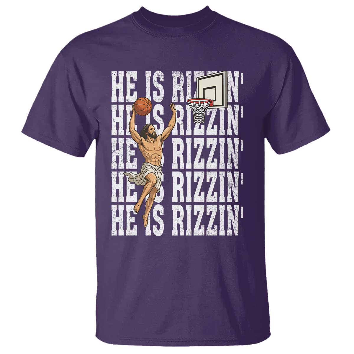 Christian Basketball Lover T Shirt He Is Rizzin Funny Gift - Wonder Print Shop