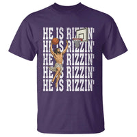 Christian Basketball Lover T Shirt He Is Rizzin Funny Gift - Wonder Print Shop
