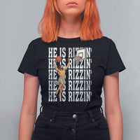 Christian Basketball Lover T Shirt For Women He Is Rizzin Funny Gift - Wonder Print Shop