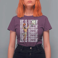 Christian Basketball Lover T Shirt For Women He Is Rizzin Funny Gift - Wonder Print Shop