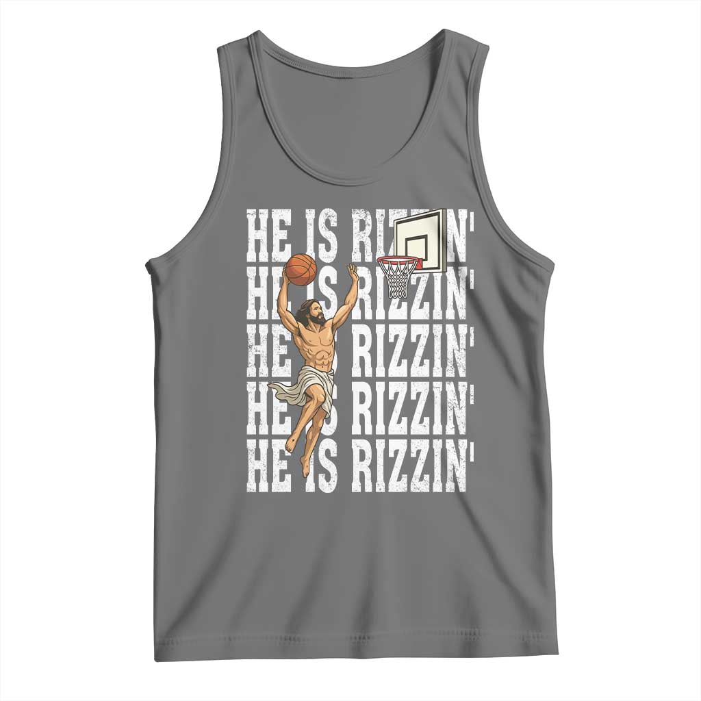 Christian Basketball Lover Tank Top He Is Rizzin Funny Gift - Wonder Print Shop