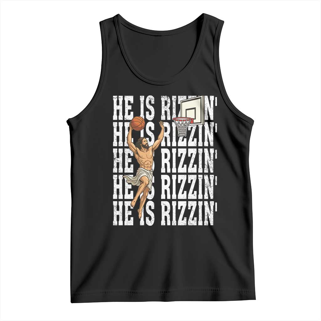 Christian Basketball Lover Tank Top He Is Rizzin Funny Gift - Wonder Print Shop