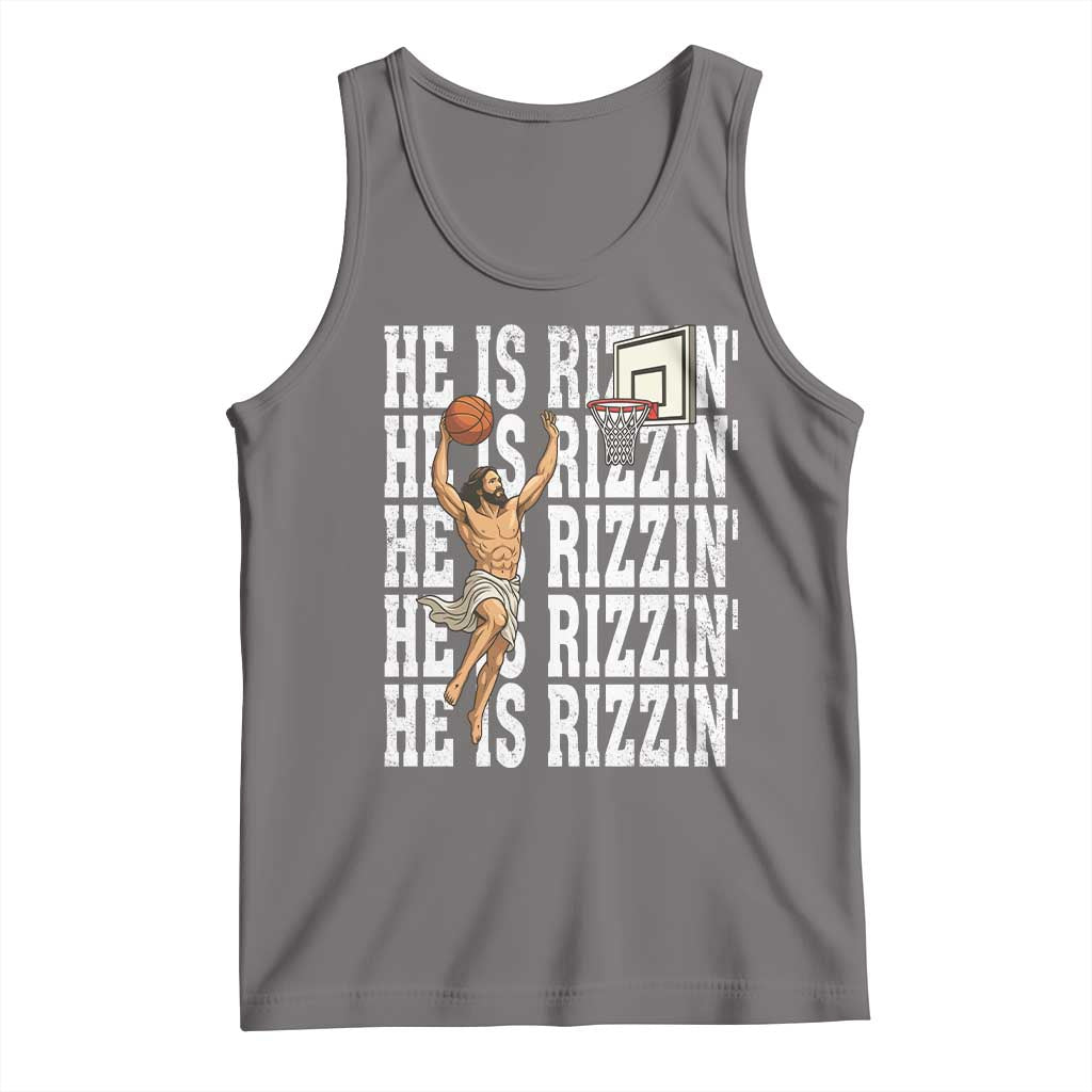 Christian Basketball Lover Tank Top He Is Rizzin Funny Gift - Wonder Print Shop
