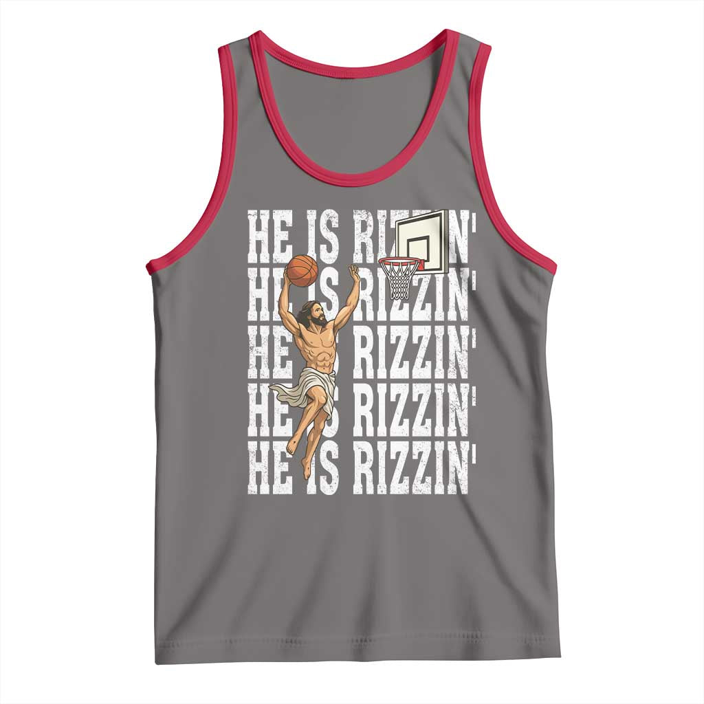 Christian Basketball Lover Tank Top He Is Rizzin Funny Gift - Wonder Print Shop