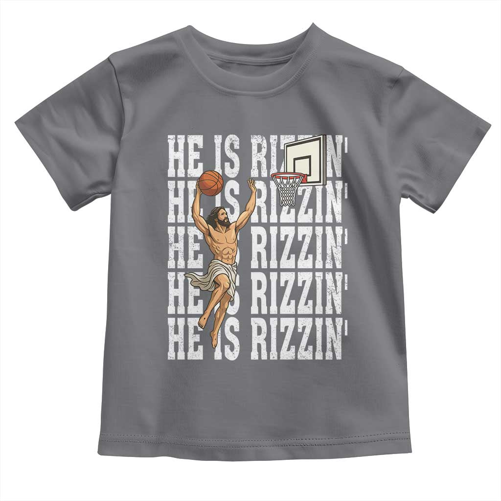 Christian Basketball Lover Toddler T Shirt He Is Rizzin Funny Gift - Wonder Print Shop
