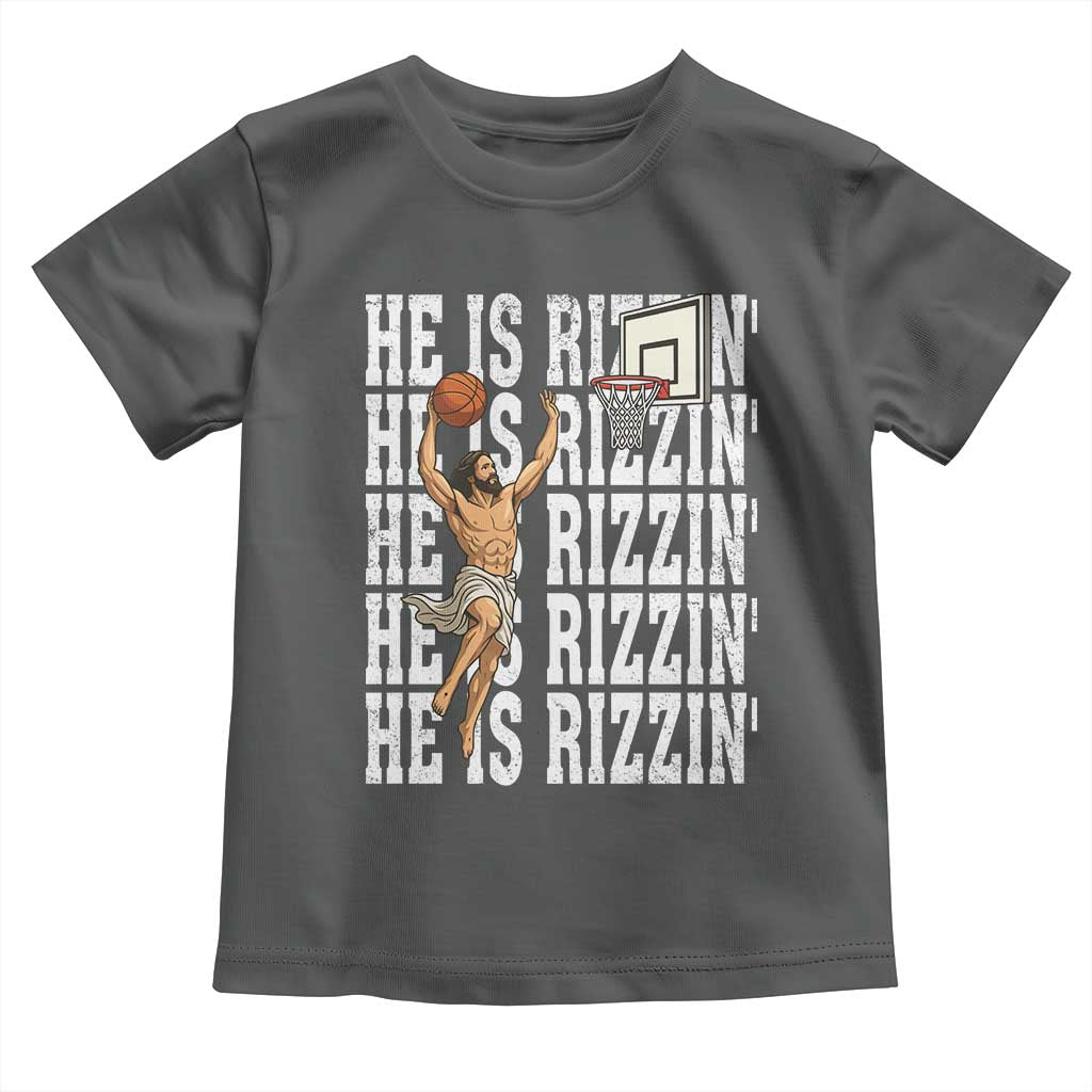 Christian Basketball Lover Toddler T Shirt He Is Rizzin Funny Gift - Wonder Print Shop