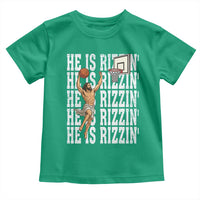 Christian Basketball Lover Toddler T Shirt He Is Rizzin Funny Gift - Wonder Print Shop